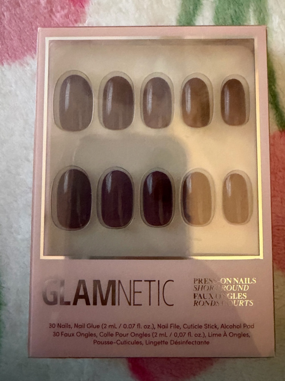 Glamnetic Short Round Press-On Nails - Berry Maroon